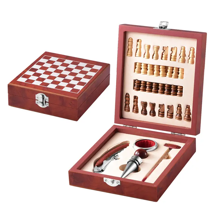 Set wain kayu catur