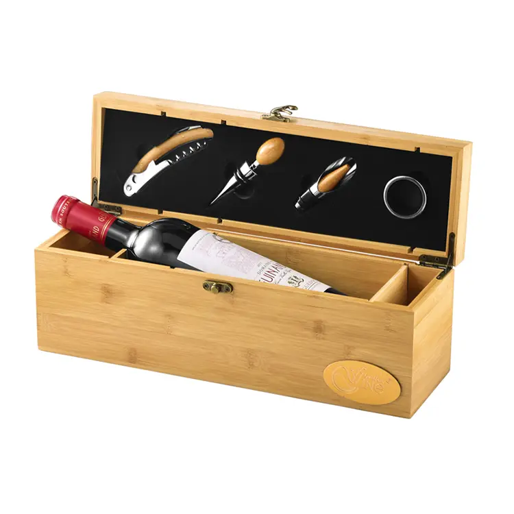 Set wain buluh botol tunggal